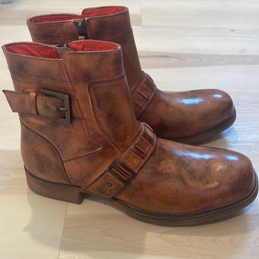 Bed Stu Roan genuine cow leather Brown Ankle Boots with Decorative Strap - Picture 4 of 9